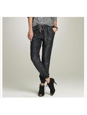 NWOT J. Crew Sequin and Silk Jogger Style Pants Sz 0/14” waist